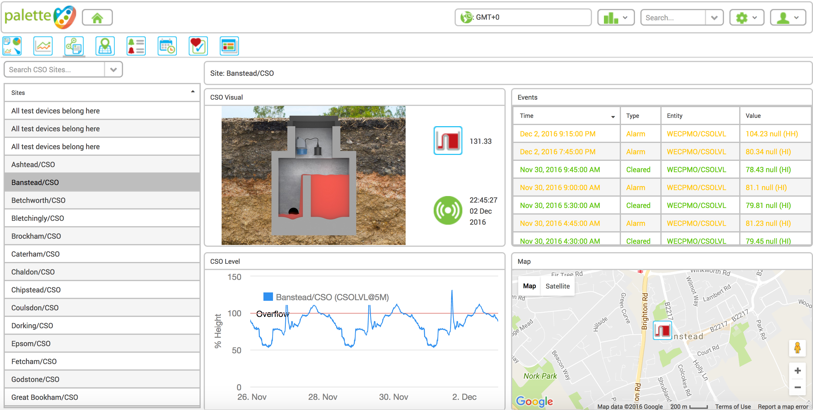 Palette SCADA visualization via web-browser using HTML5 technology